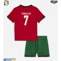 Otroški Nogometni dresi Portugalska Cristiano Ronaldo #7 Domači EP 2024 Kratek Rokav (+ Kratke hlače)